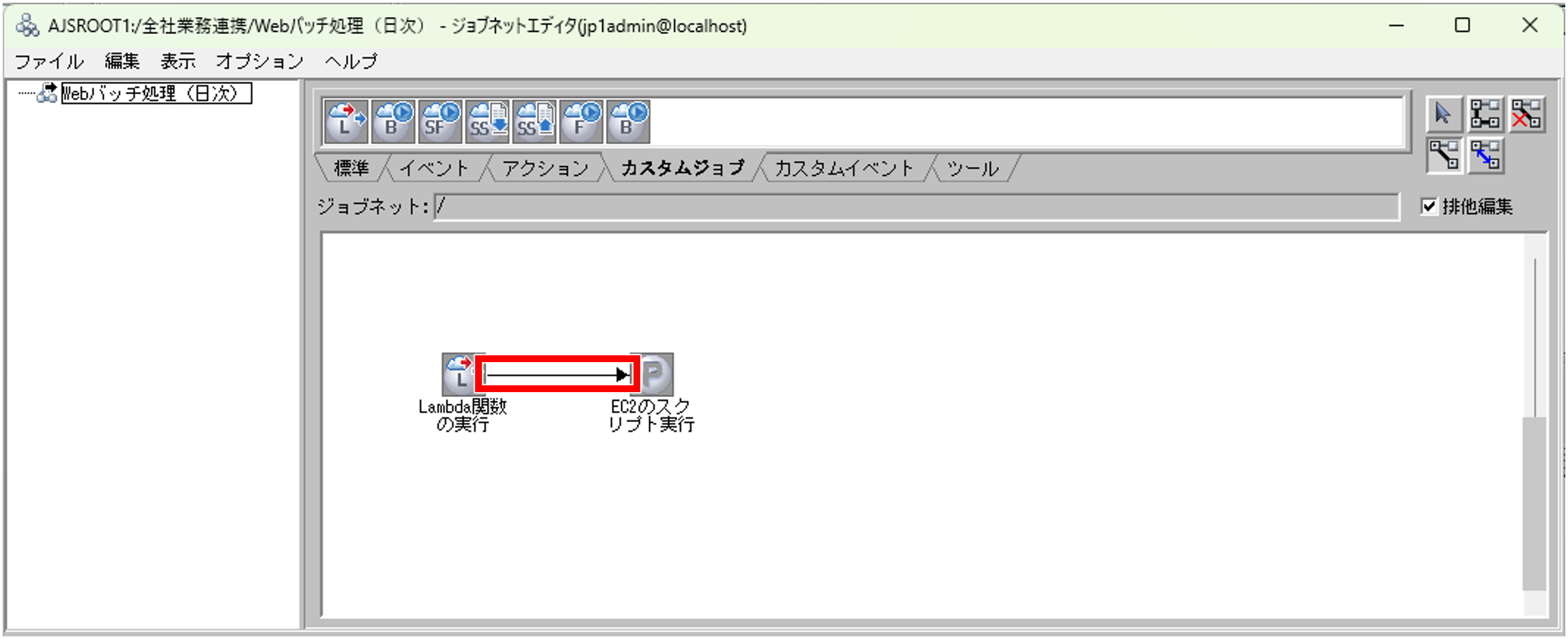 ��Ɏ��s����W���u�ƁA��Ɏ��s����W���u����i�֘A���j�łȂ��ŁA�Ɩ��t���[���쐬���܂��B