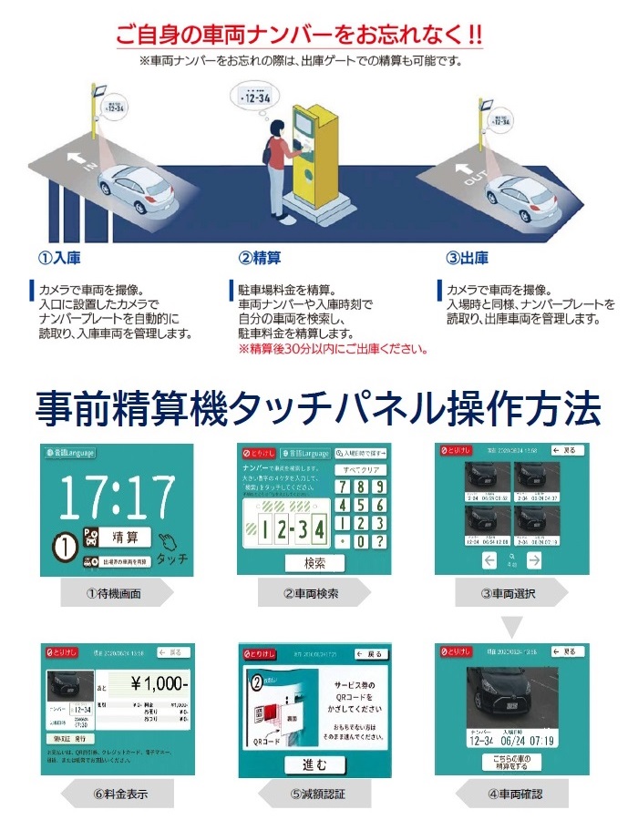 駐車料金の精算について