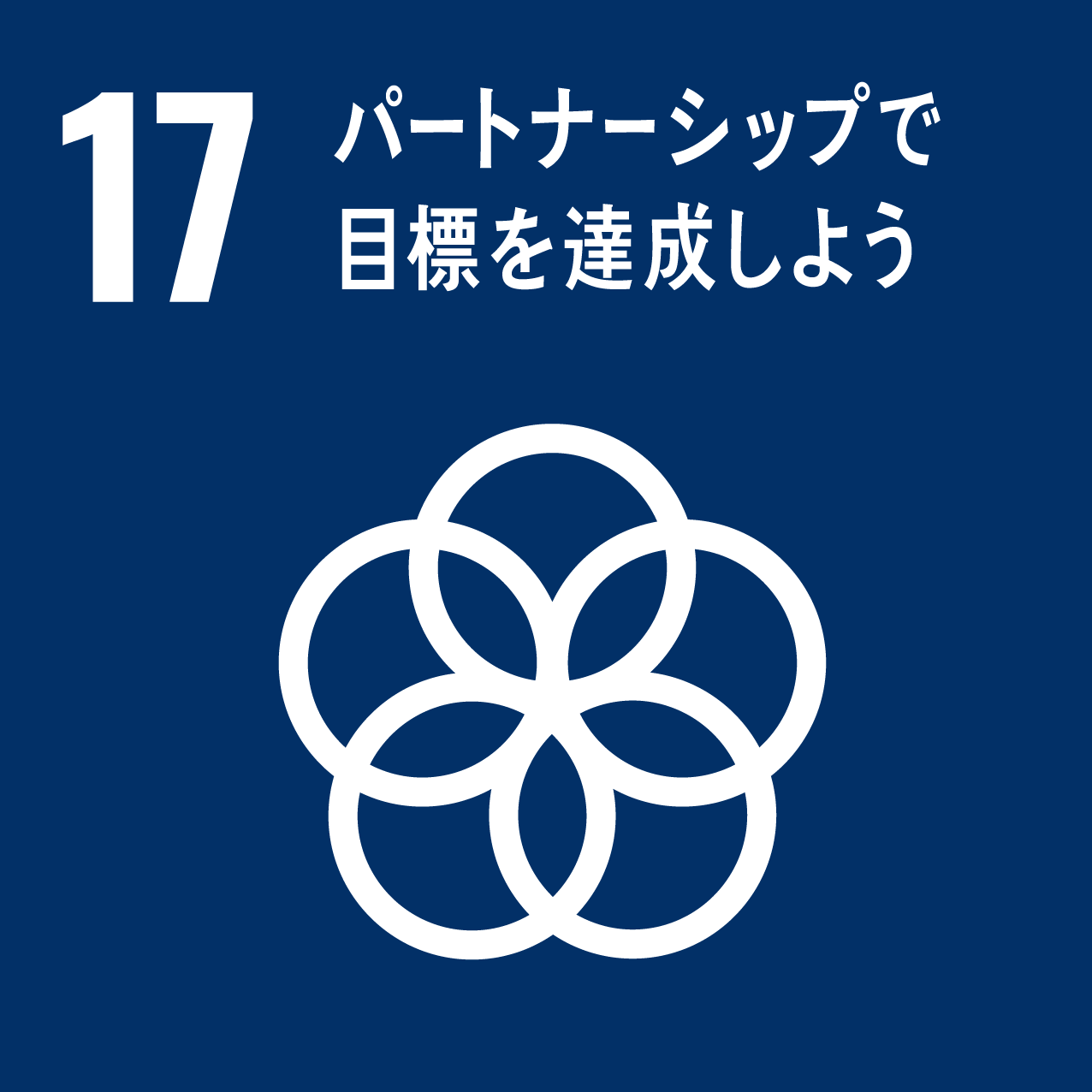 ロゴ：SDGs 17 パートナーシップで目標を達成しよう