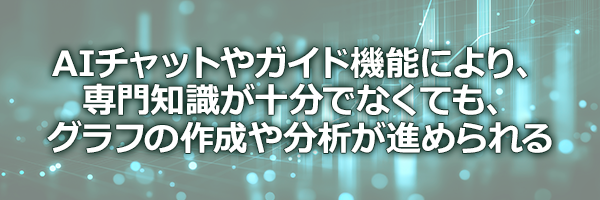 [�C���[�W]AI�`���b�g��K�C�h�@�\�ɂ��A
���m�������Ȃ��Ă��A�O���t�̍쐬�╪�͂��i�߂���